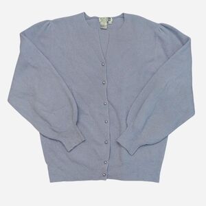 Vintage Lilac Purple Wool/Angora Blend Button Down Pearl Cardigan